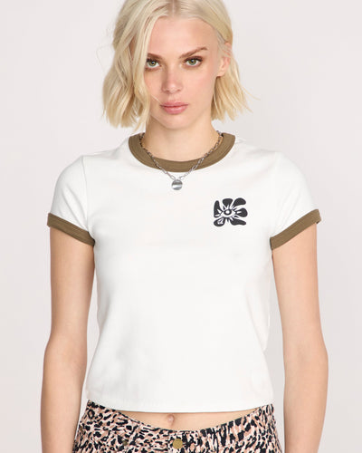 Volcom Women's Stoney Time Ringer Star White