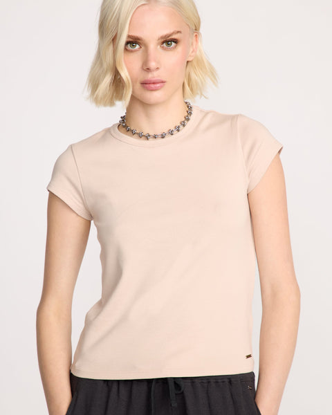 Volcom Women's Lived In Baby Tee Khakiest