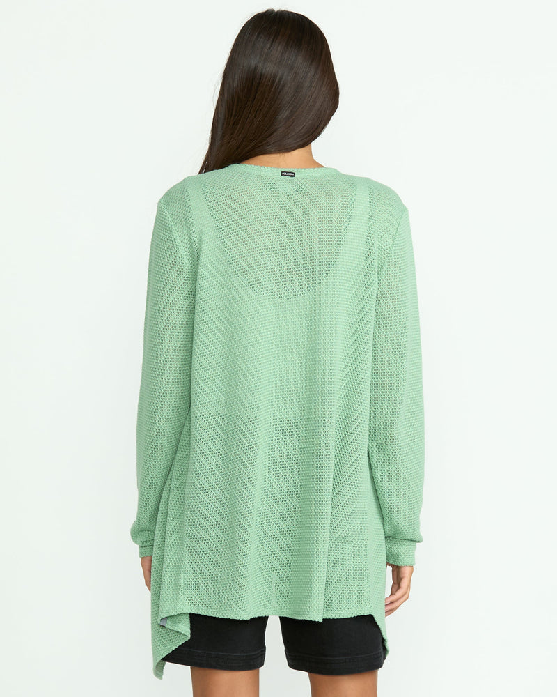 Volcom Women's Go Go Wrap Cardigan Seagreen