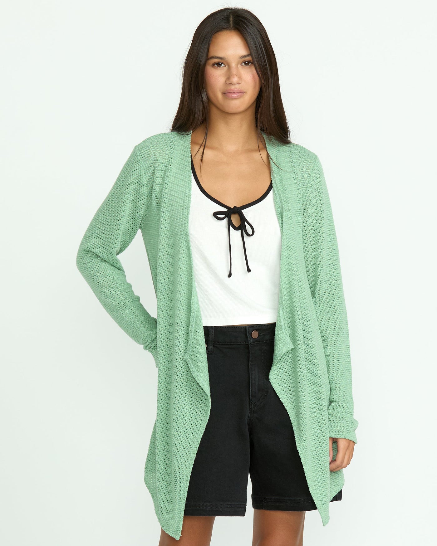 Volcom Women's Go Go Wrap Cardigan Seagreen