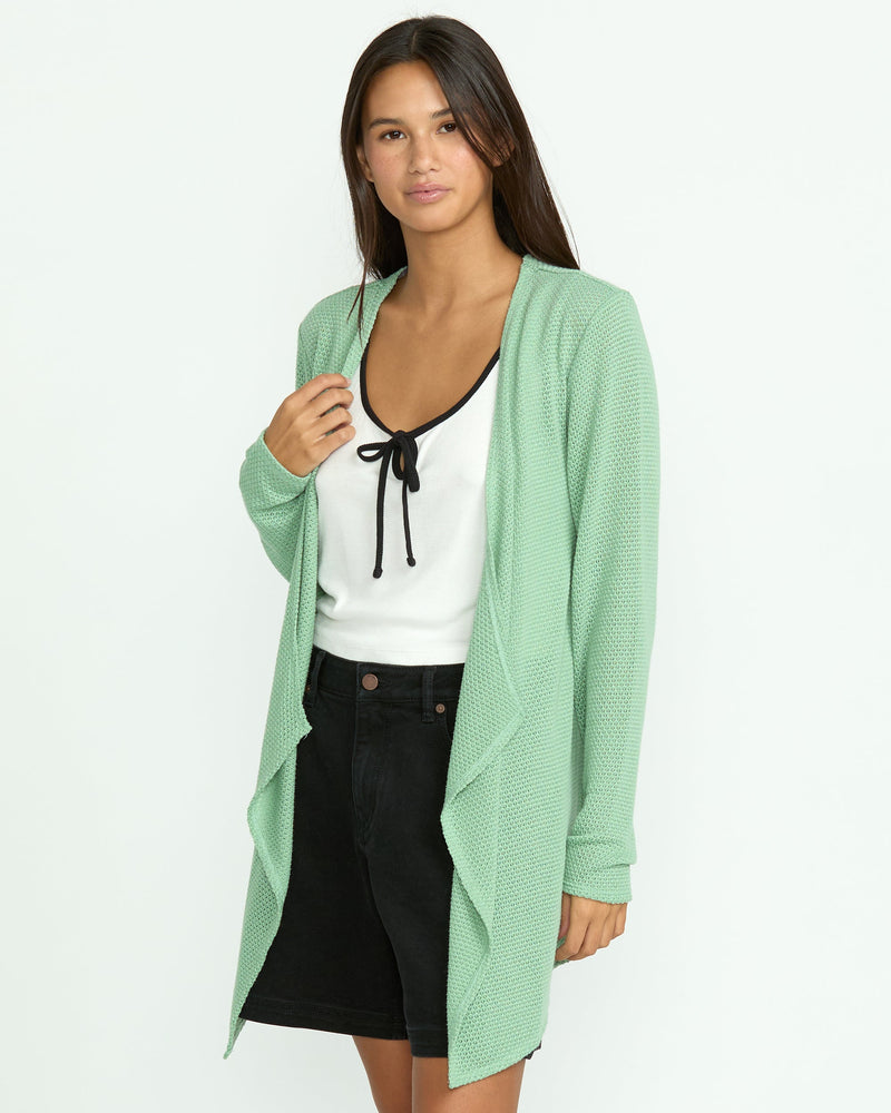 Volcom Women's Go Go Wrap Cardigan Seagreen