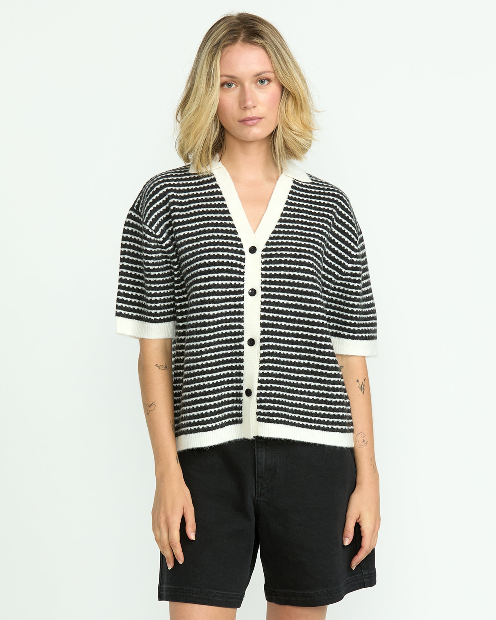 Volcom Women's Saltie Stones Cardigan Black/White