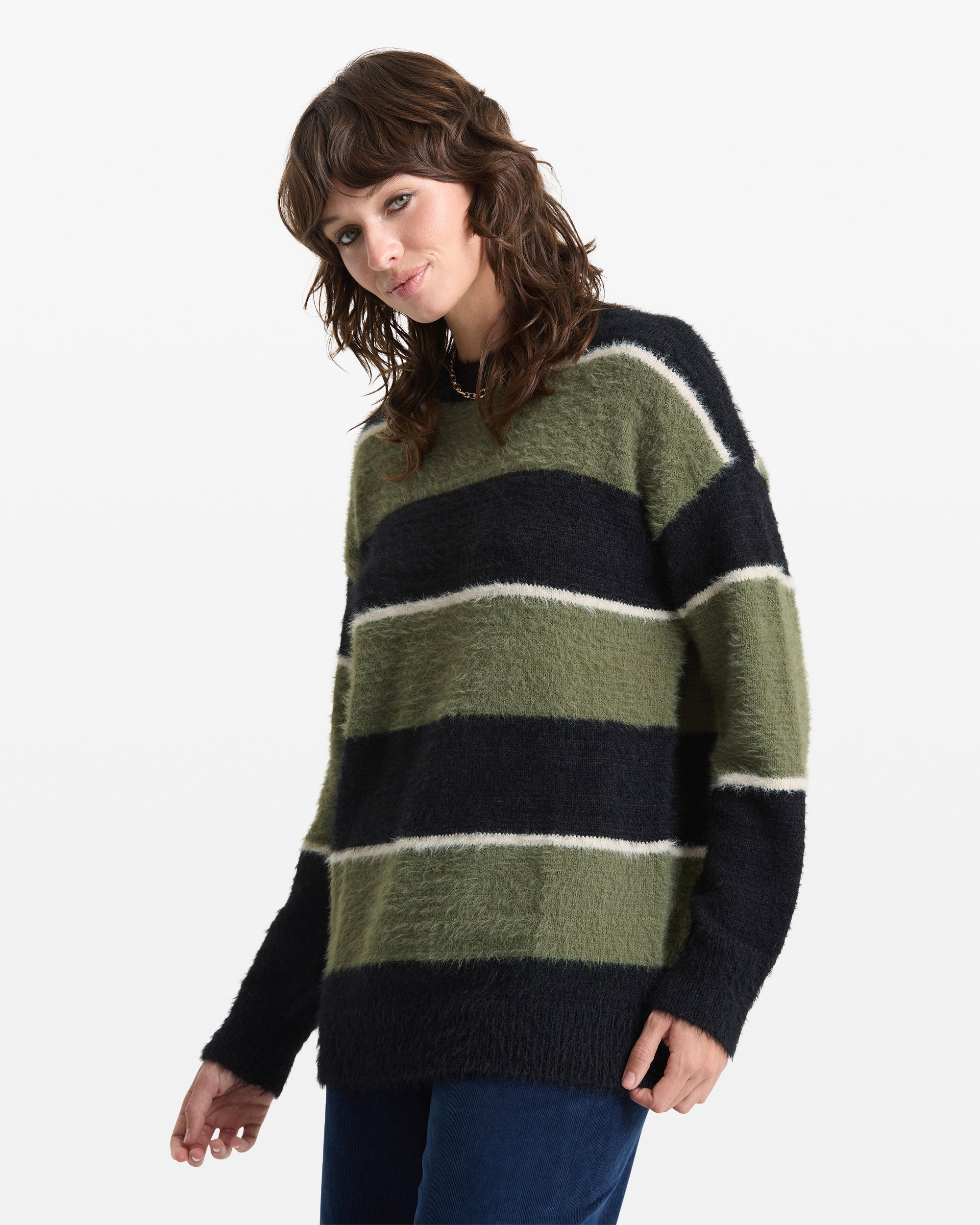 Volcom Women's Sk8 Jam Sweater Moss Stone