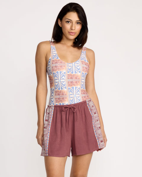 Volcom Women's Featured Artist Emma Rushton Shorts Vintage Brown