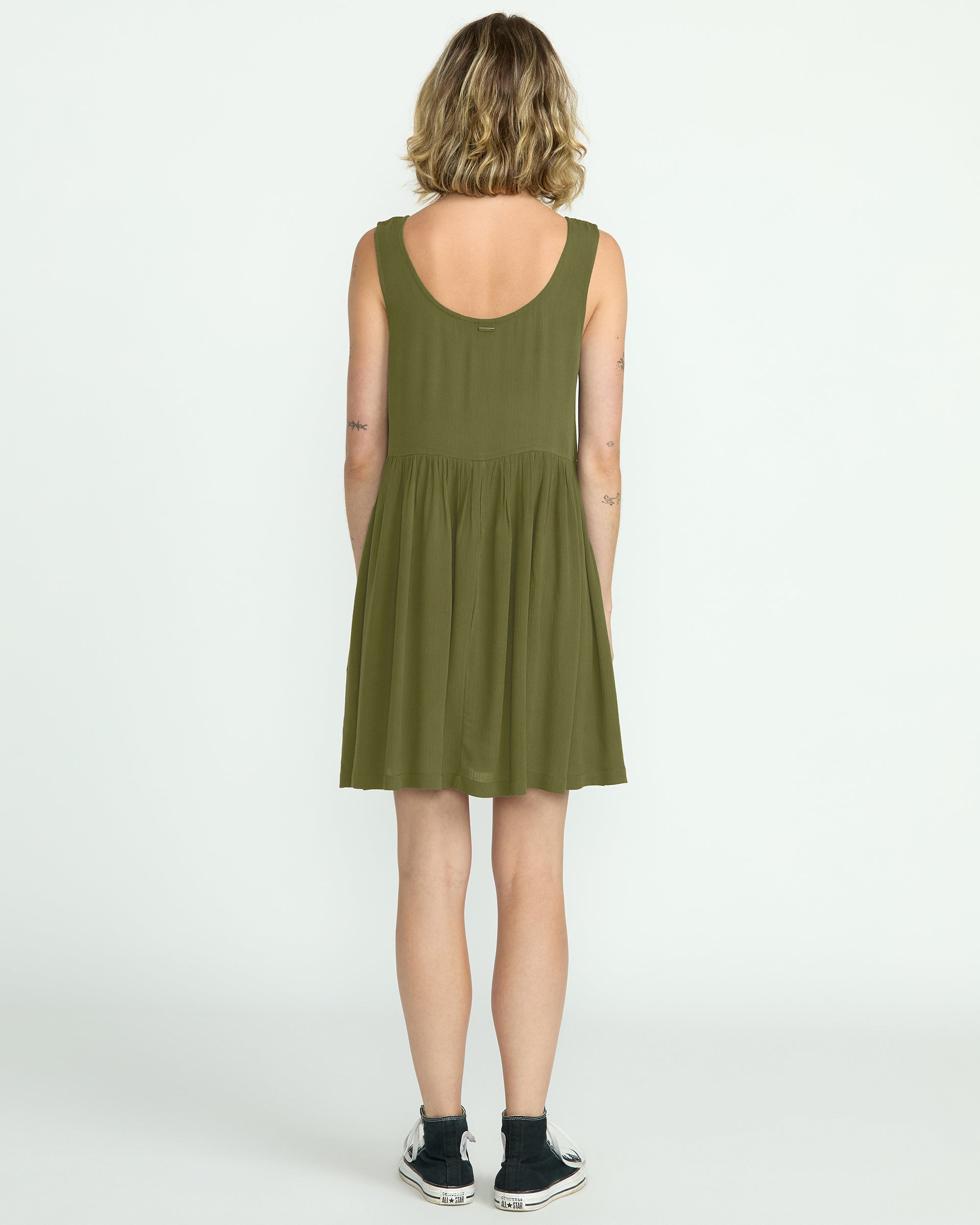 Women's Lived In Baddie Dress-Light Army-Volcom