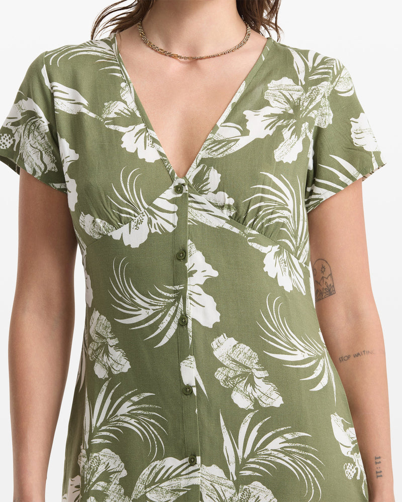 Volcom Women's Vroom Service Dress Moss Stone
