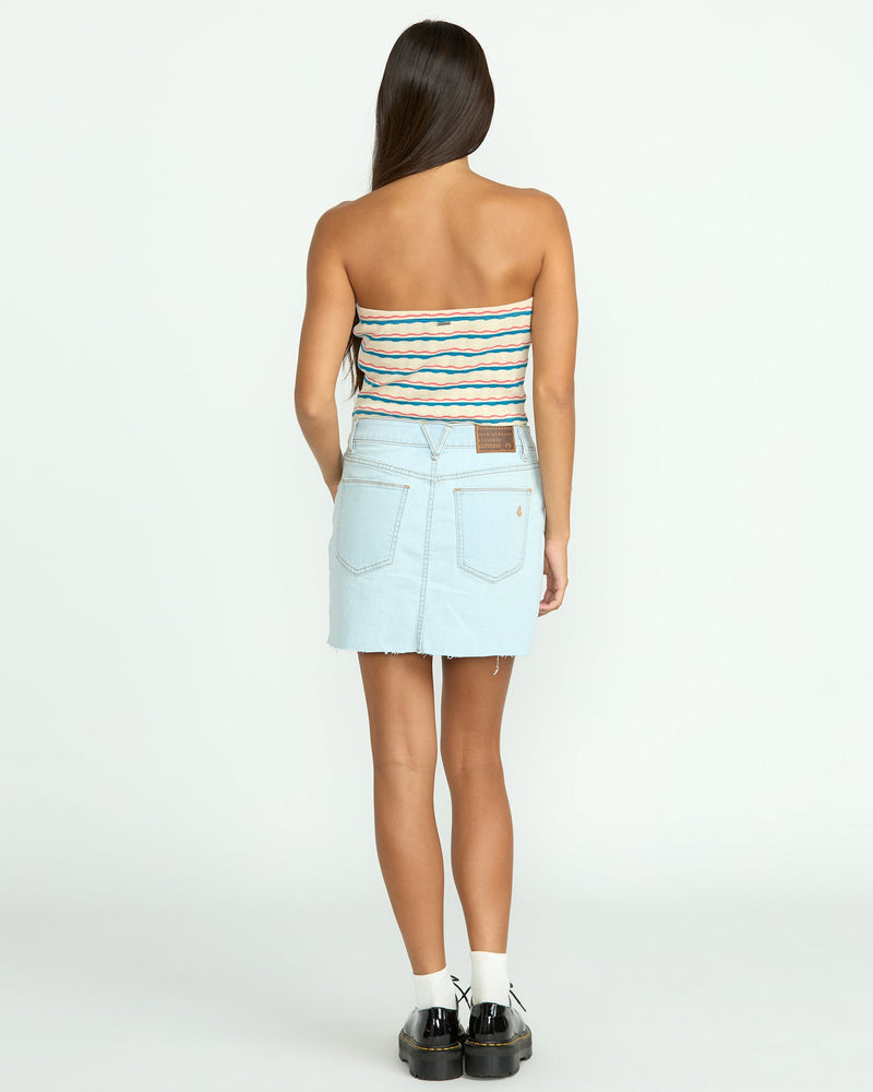 Volcom Women's Dropping In Skirt Cruzer Blue