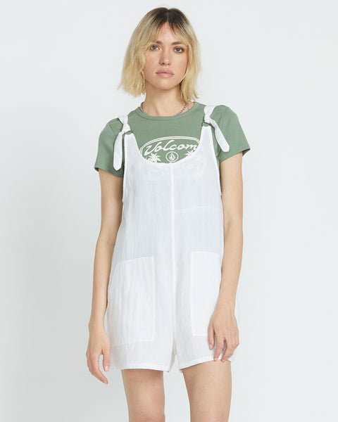 Women's Lil Tie Strap Romper - Volcom - White