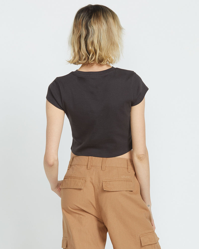 Volcom Women's Lil Baby Tee Vintage Black