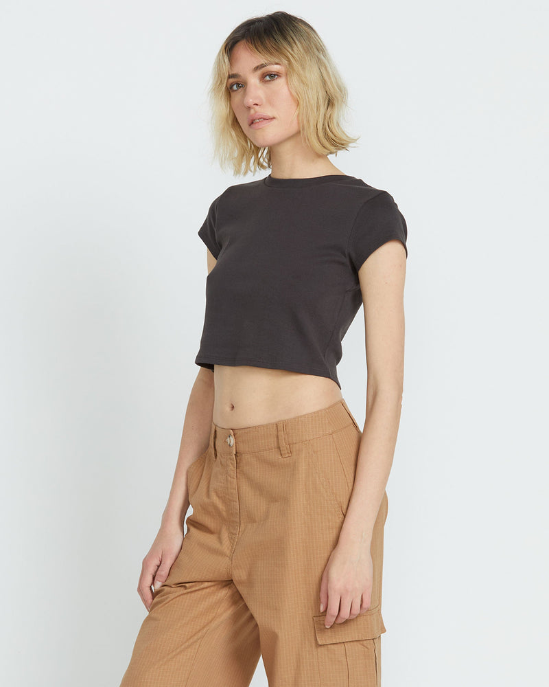 Volcom Women's Lil Baby Tee Vintage Black