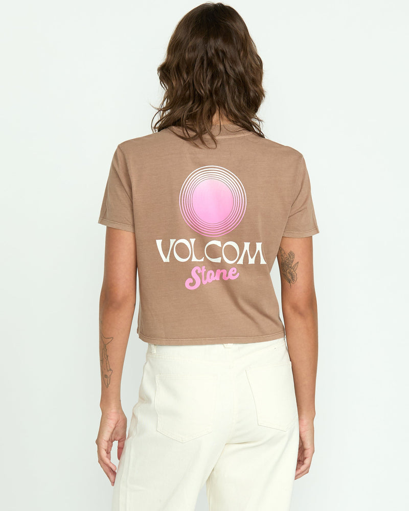 Volcom Women's Dial Crop Tee Hazelnut