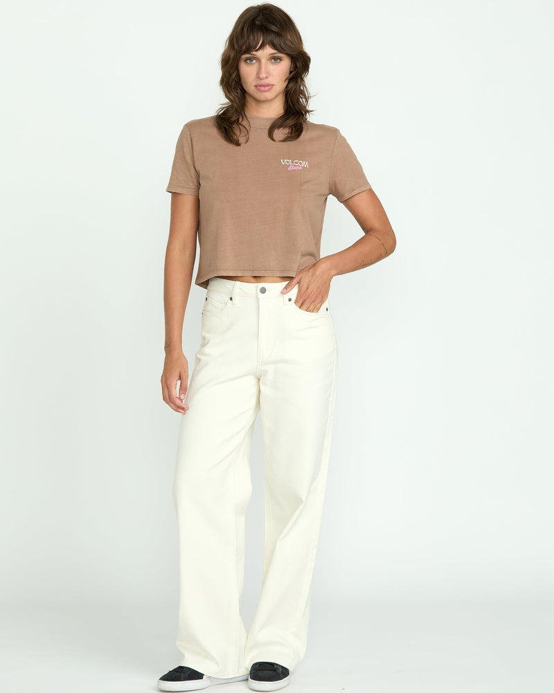 Volcom Women's Dial Crop Tee Hazelnut