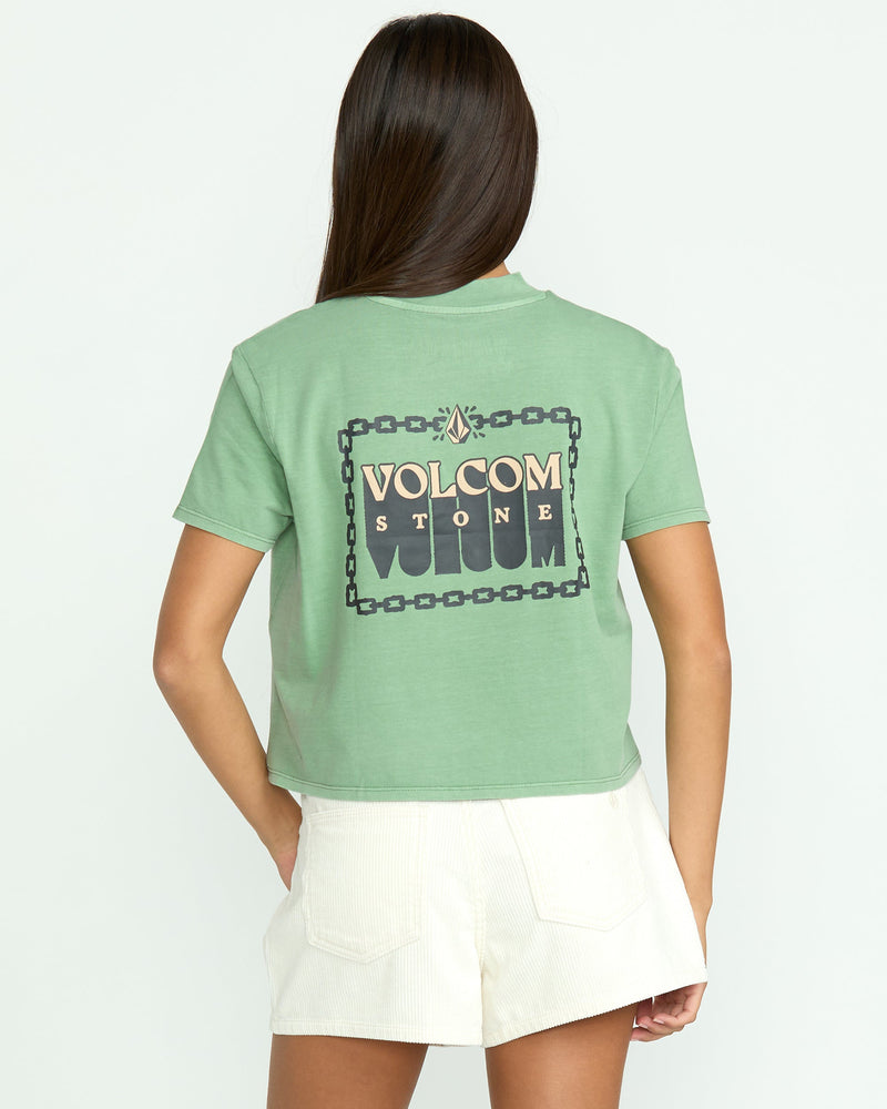 Volcom Women's Dial Crop Tee Seagreen