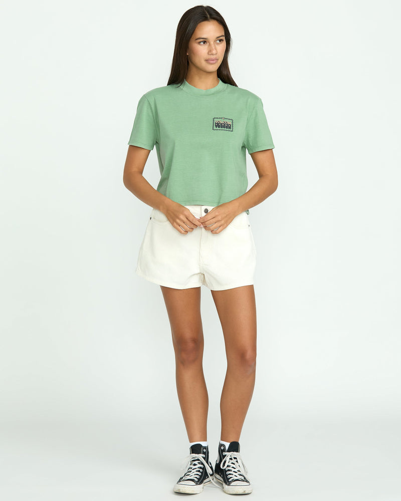 Volcom Women's Dial Crop Tee Seagreen