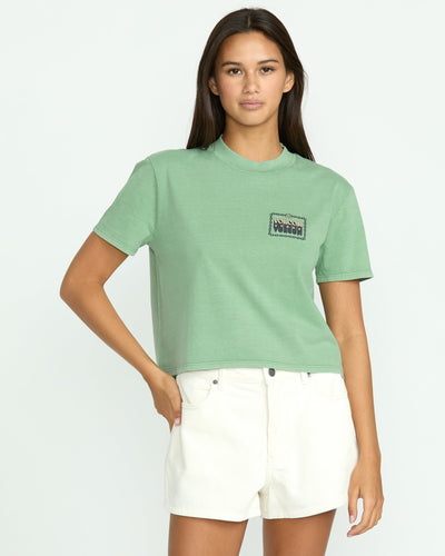 Volcom Women's Dial Crop Tee Seagreen