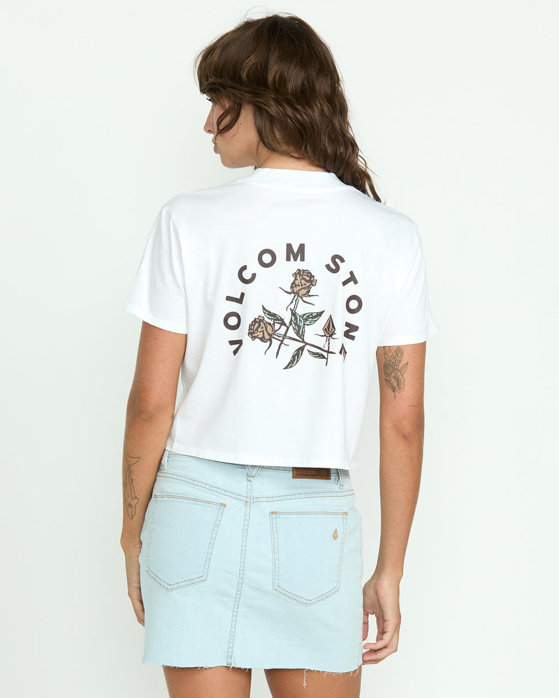 Volcom Women's Dial Crop Tee White
