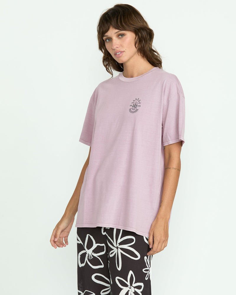 Volcom Women's Stones Throw Tee Violet Ice