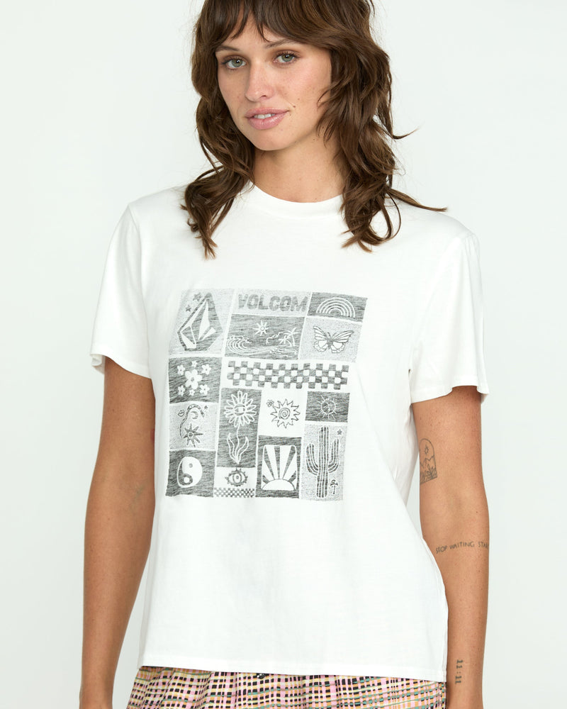 Volcom Women's Lock It Up Tee Star White