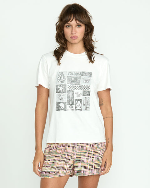 Volcom Women's Lock It Up Tee Star White