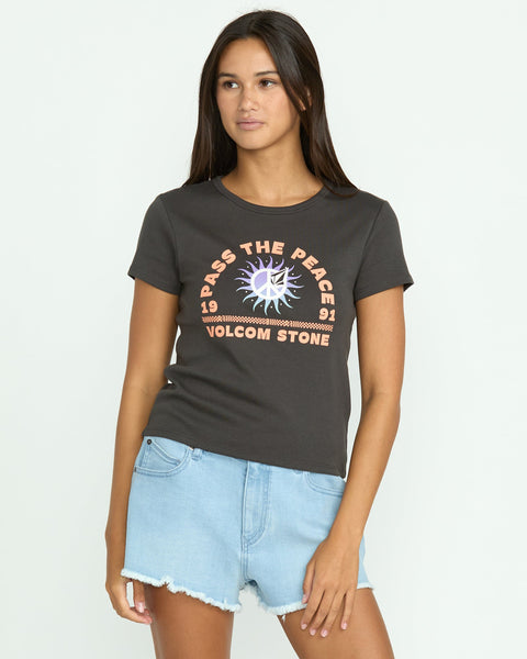 Volcom Women's Have A Clue Tee Vintage Black