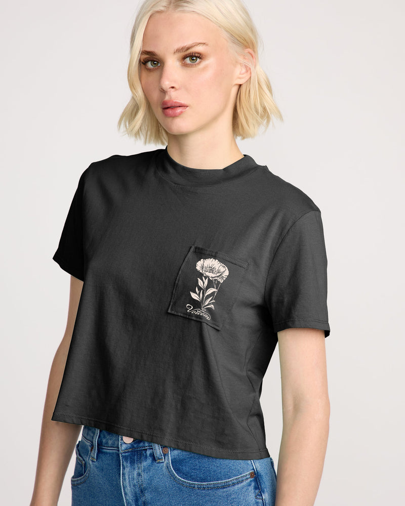 Volcom Women's Pocket Dial Tee Vintage Black