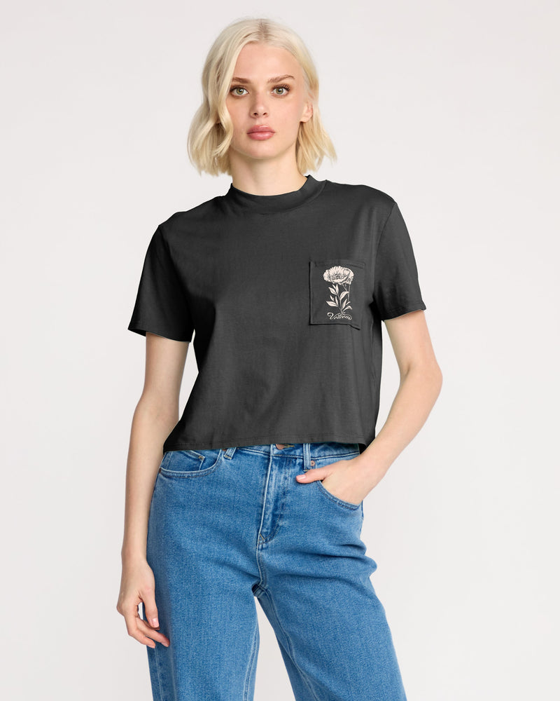 Volcom Women's Pocket Dial Tee Vintage Black