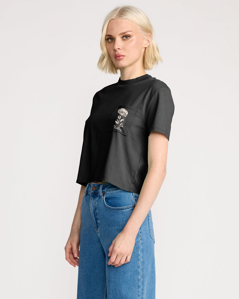 Volcom Women's Pocket Dial Tee Vintage Black