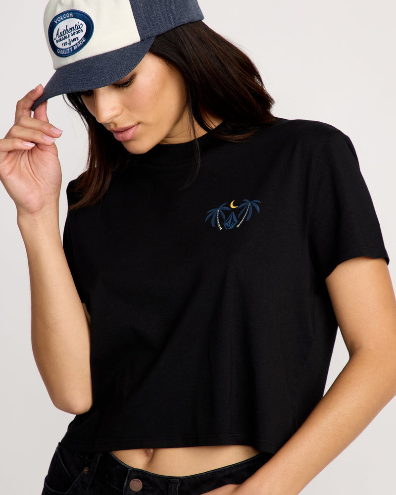 Volcom Women's Dial Crop Tee Black