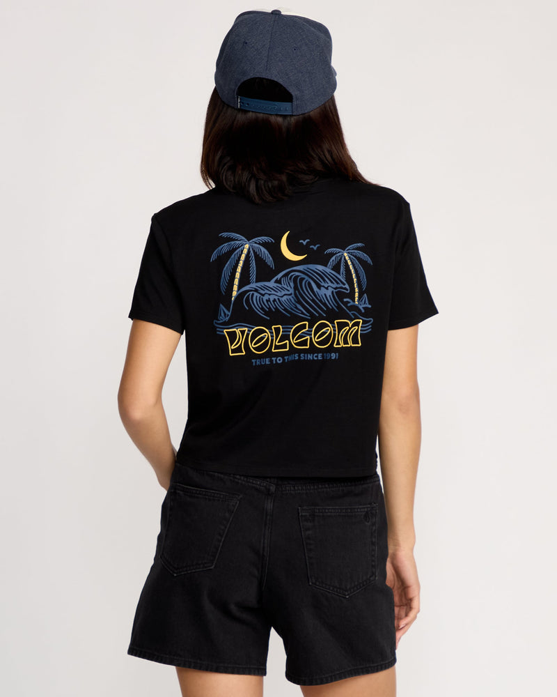 Volcom Women's Dial Crop Tee Black