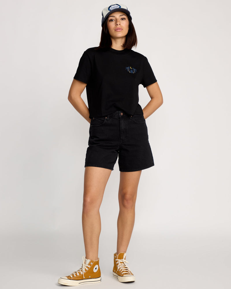 Volcom Women's Dial Crop Tee Black