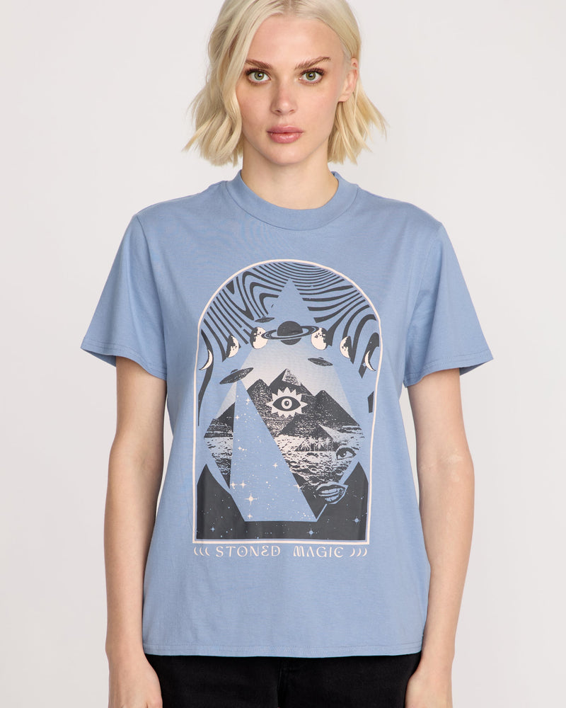 Volcom Women's Lock It Up Tee Carolina Blue