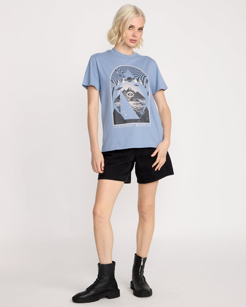 Volcom Women's Lock It Up Tee Carolina Blue