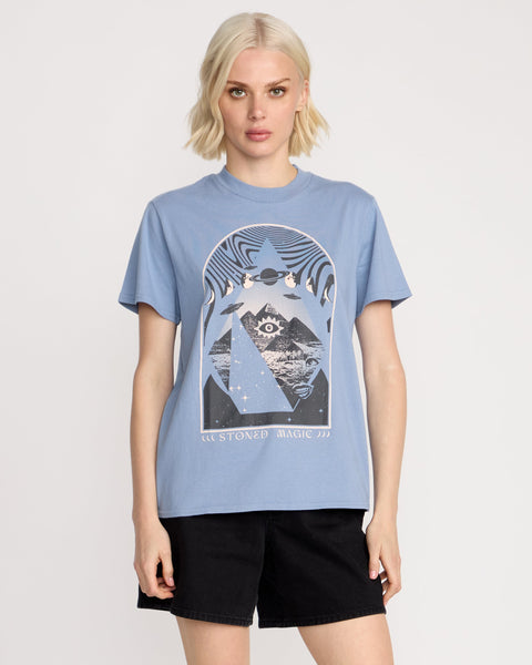 Volcom Women's Lock It Up Tee Carolina Blue