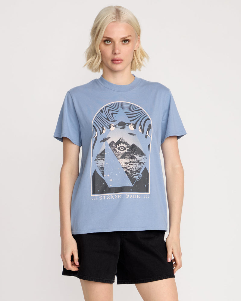 Volcom Women's Lock It Up Tee Carolina Blue