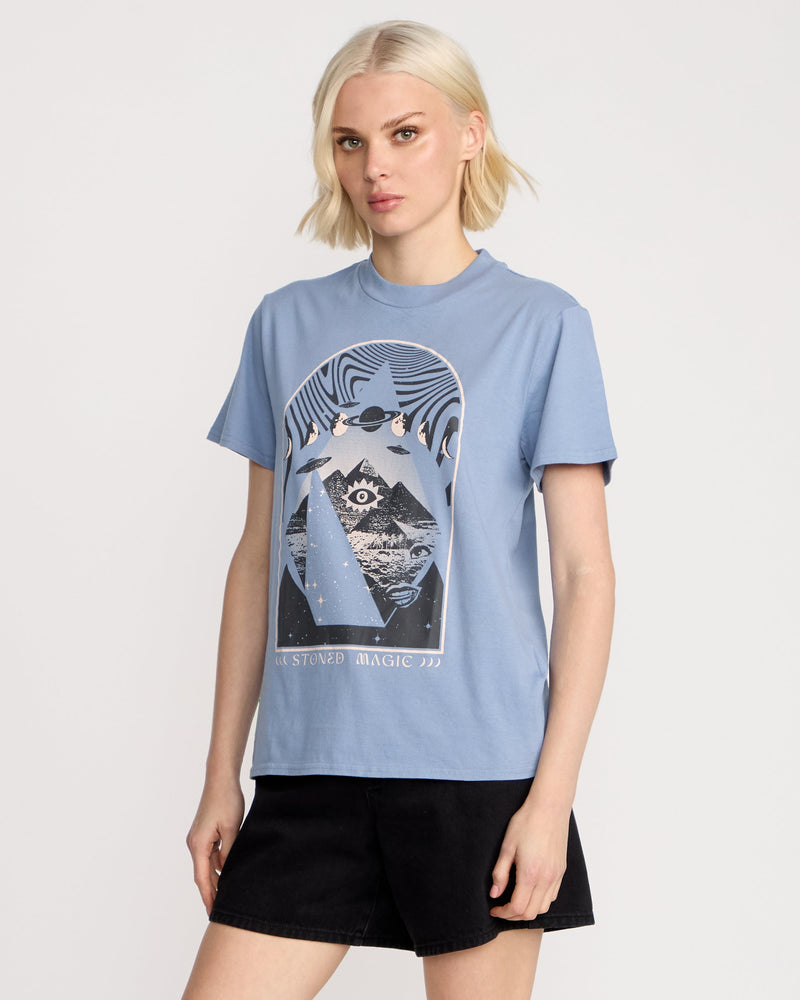 Volcom Women's Lock It Up Tee Carolina Blue