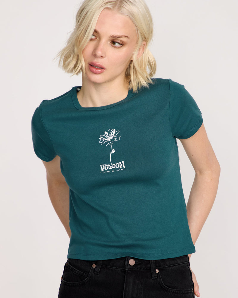 Volcom Women's Have A Clue Tee Emerlgrn