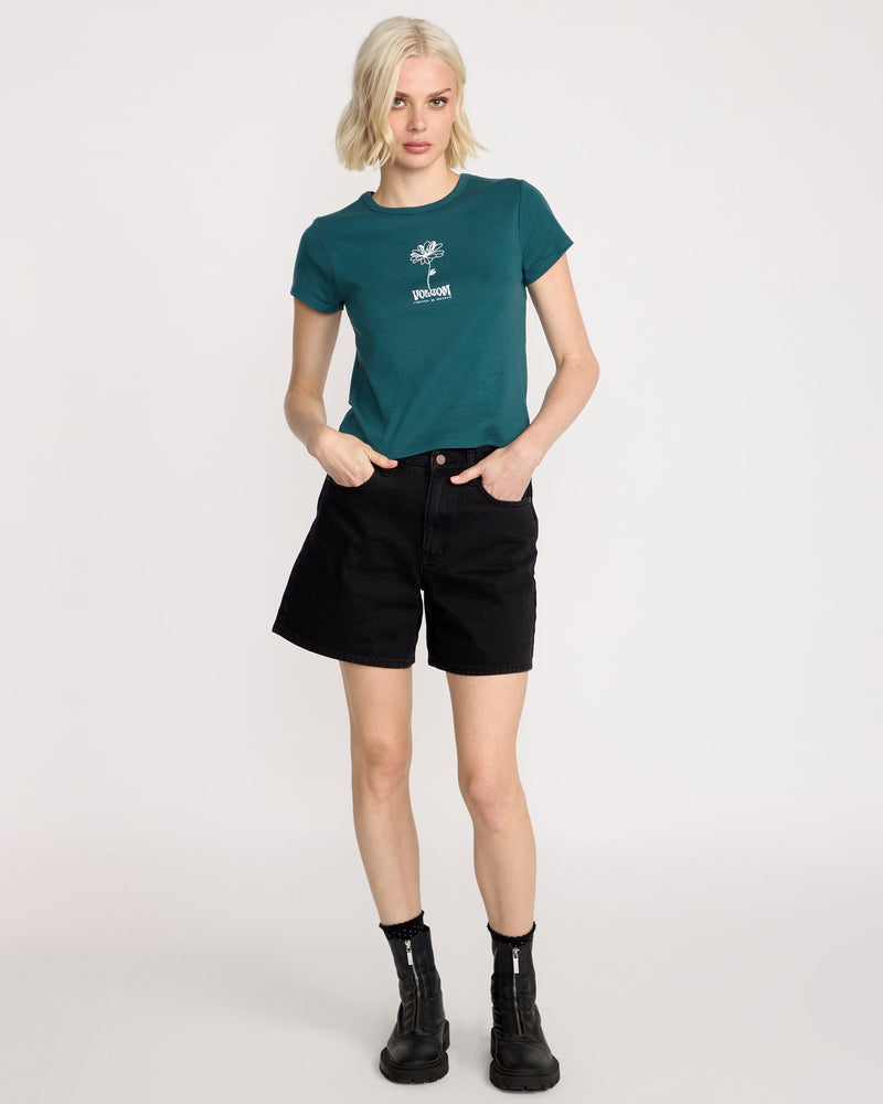 Volcom Women's Have A Clue Tee Emerlgrn