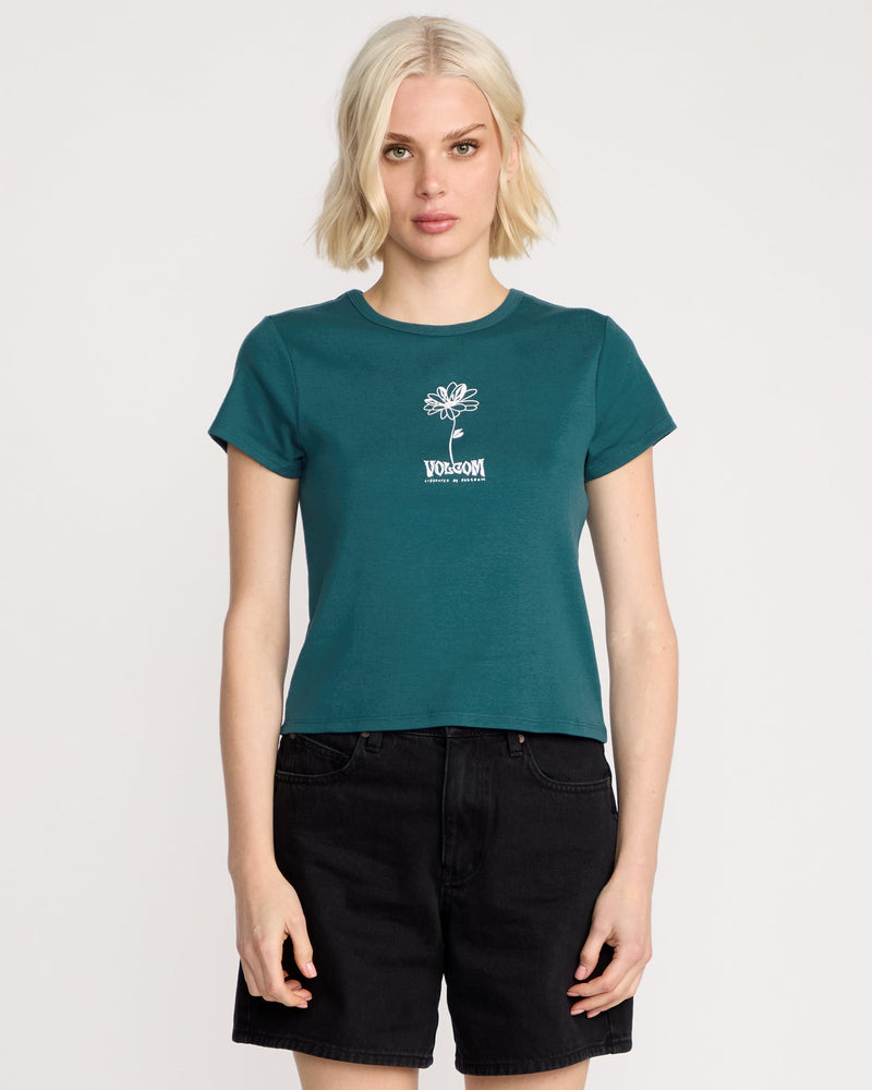 Volcom Women's Have A Clue Tee Emerlgrn