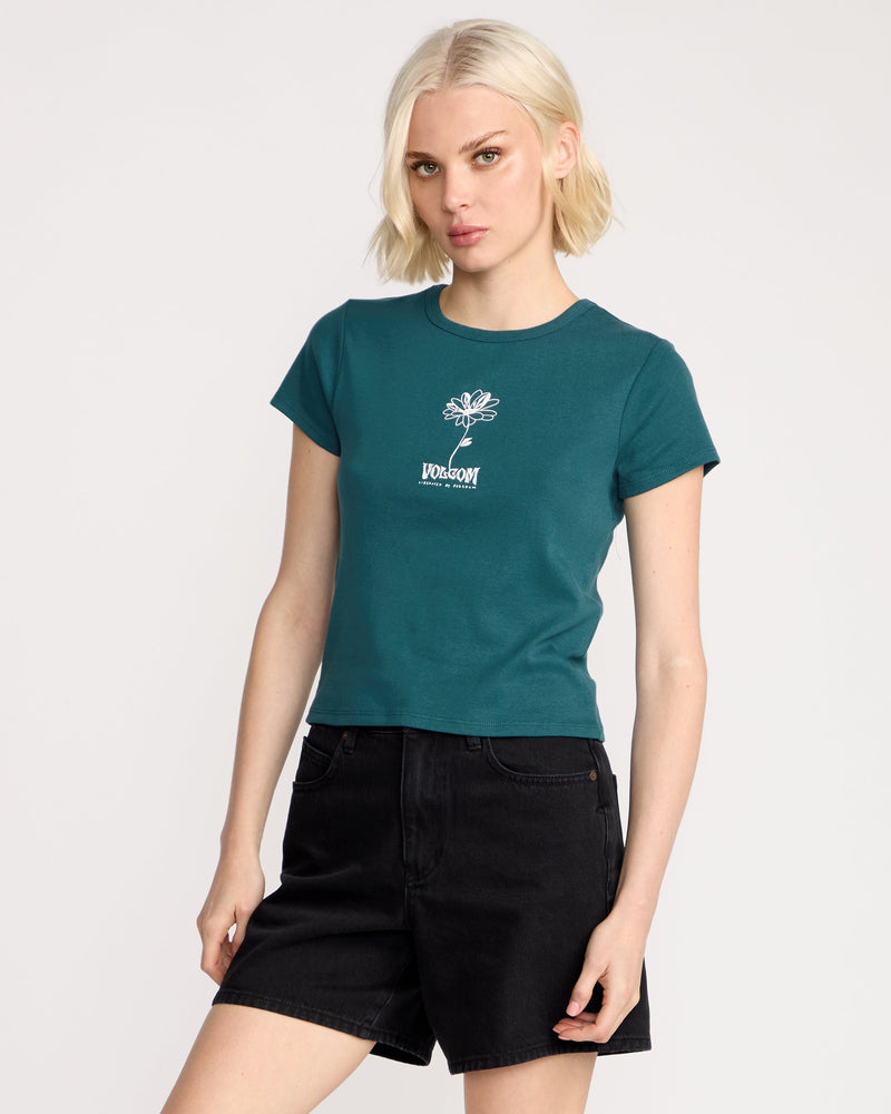 Volcom Women's Have A Clue Tee Emerlgrn