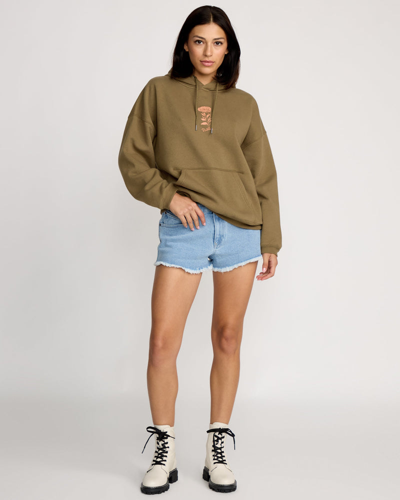 Volcom Women's Stone Art Up Hoodie Olive Green
