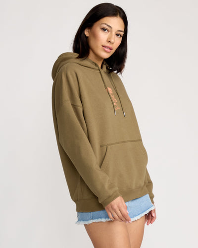 Volcom Women's Stone Art Up Hoodie Olive Green
