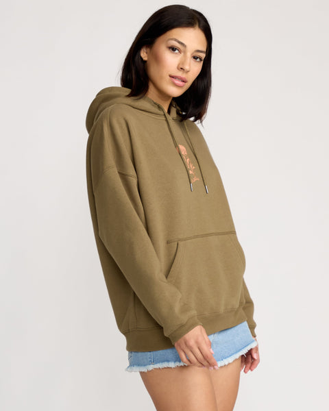 Volcom Women's Stone Art Up Hoodie Olive Green