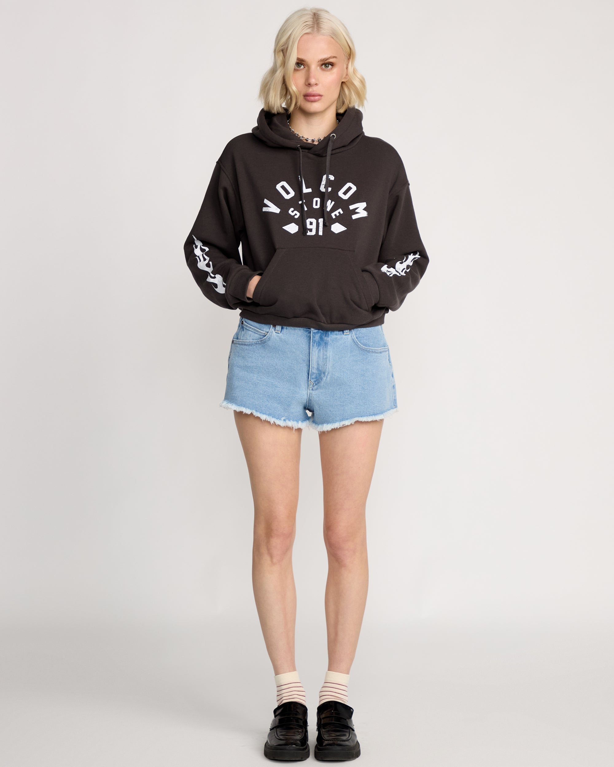 VOLCOM×DOVE カスタム セミドライ 5×3 美品 Women's 1991 Mini Hoodie - Volcom
