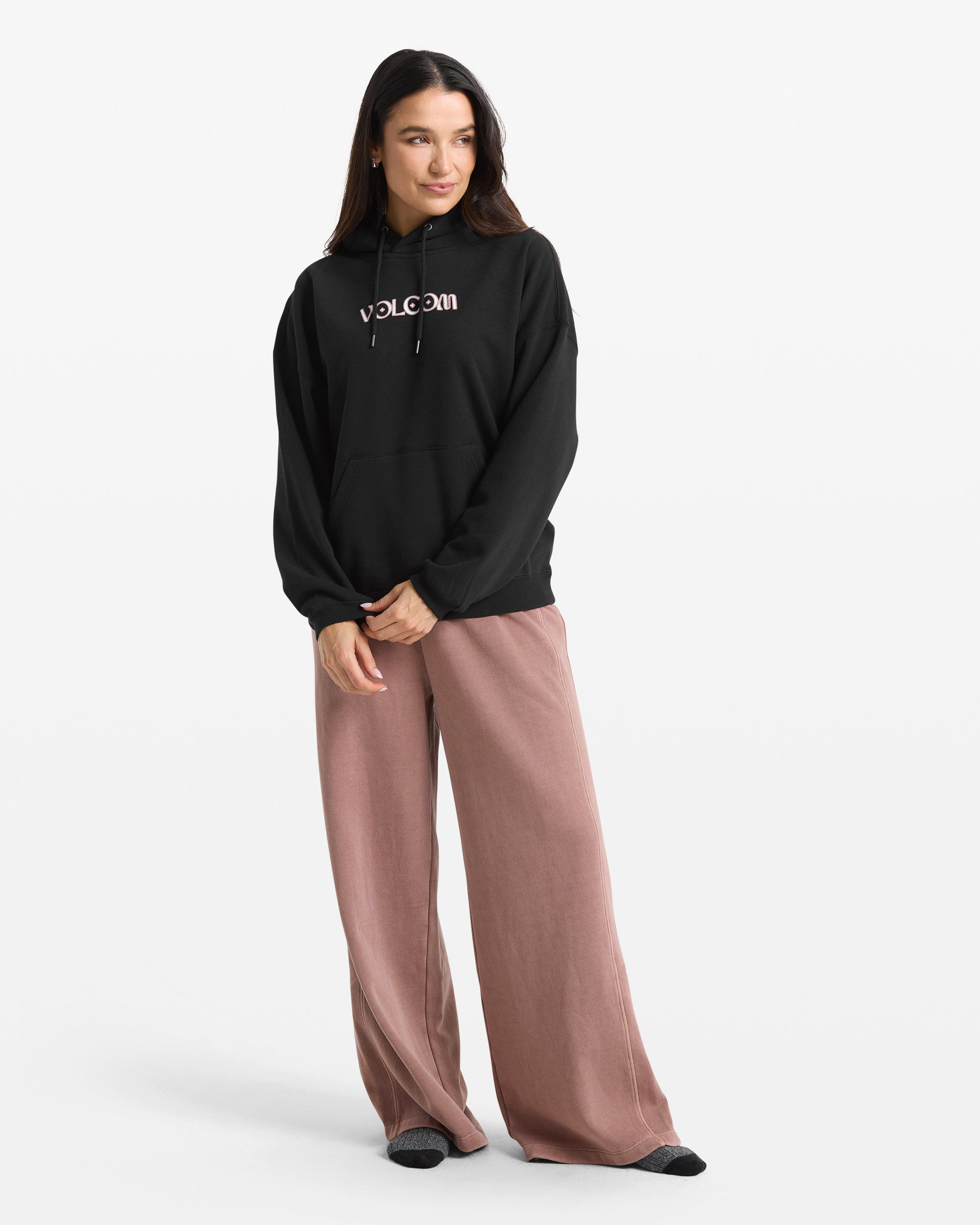 STONE  23AW BRUSHED SWEAT 3XL ブラック Women's Stone Art Up Hoodie - Volcom
