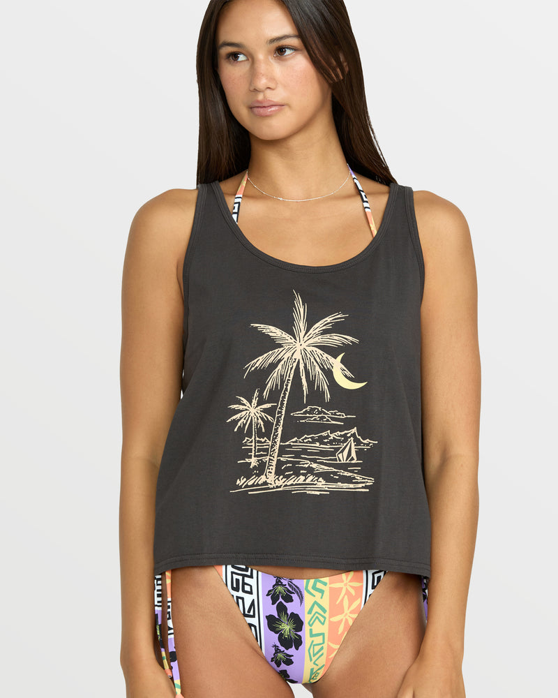 Women's To The Bank Tank-Vintage Black-Volcom