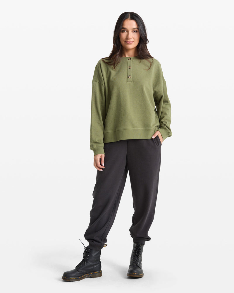 Volcom Women's Lived In Fleece Henley 