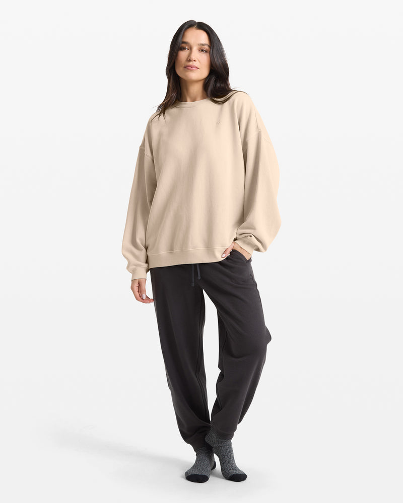 Women's Stone Soft Crew-Oat-Volcom