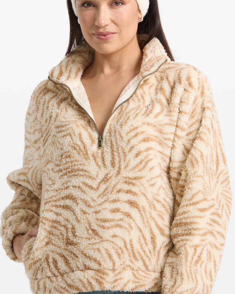 Volcom Women's Halfstone Zip Sweatshirt Vintage White