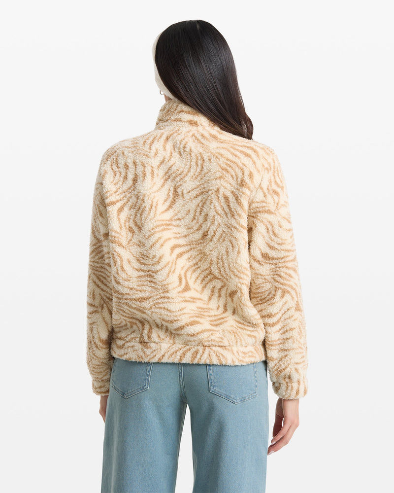 Volcom Women's Halfstone Zip Sweatshirt Vintage White