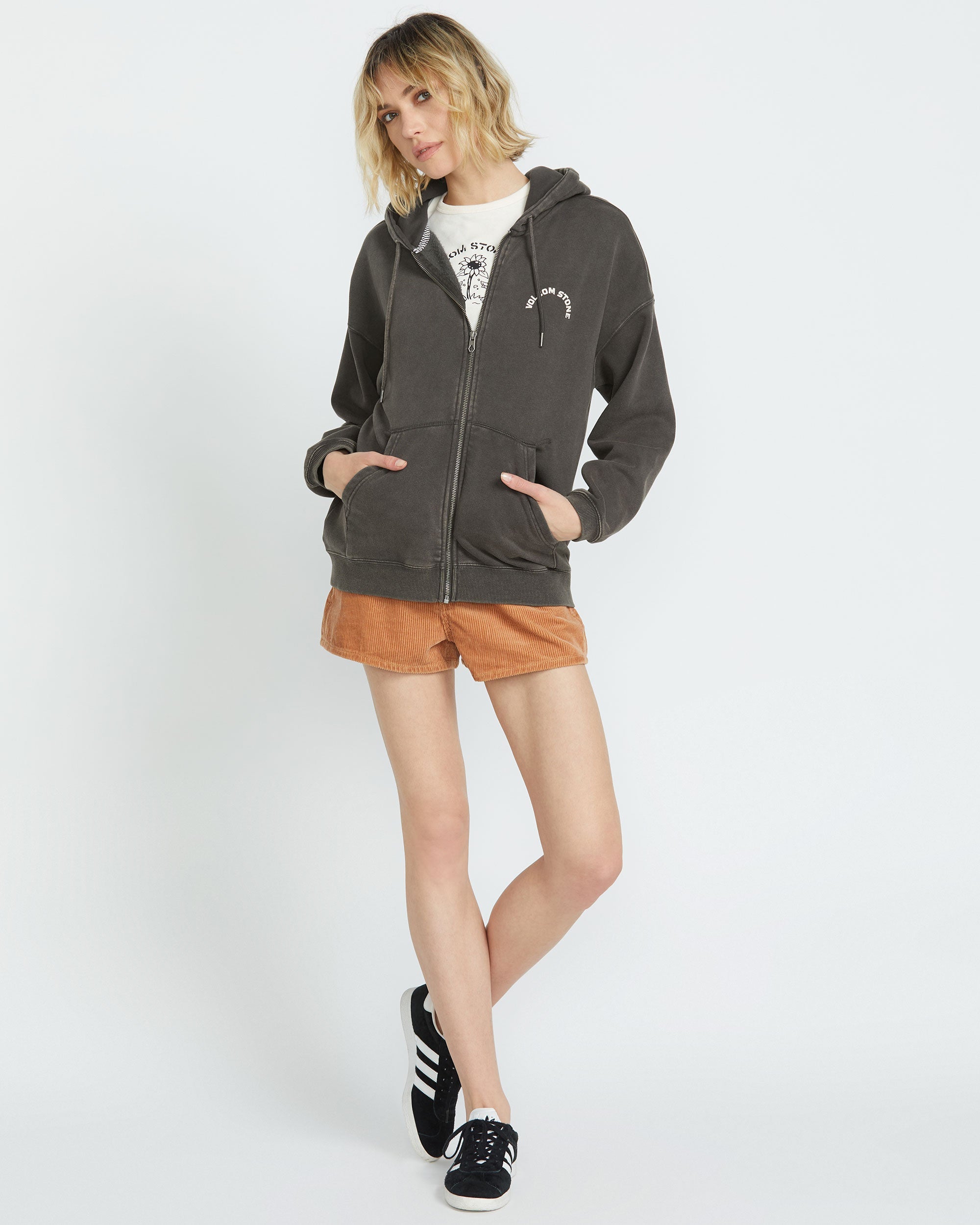Volcom Women's Stone Art Up Zip Vintage Black
